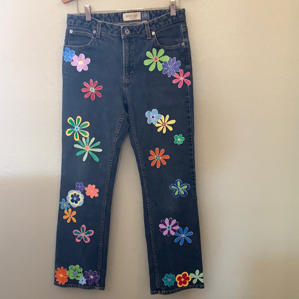 Gap Flower Power Denim Bootcut Jeans